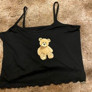 Crop tank top bear print
